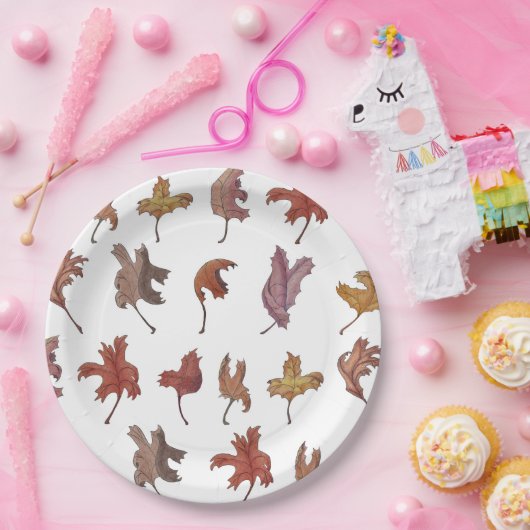 Dansende blaadjes papieren bordje (Feest)