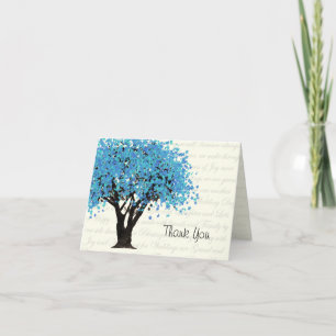Dansende Blauwe Bloeiende Boom Dank Je Bedankkaart