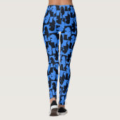 Dansende blauwe olifanten patroon leggings (Achterkant)