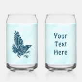 Dansende Blauwe Raaf Blikvorm Glas (Voorkant)