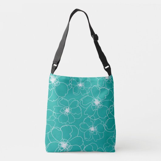 Dansende bloemen crossbody tas (Achterkant)
