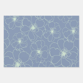 Dansende bloemen inpakpapier vel