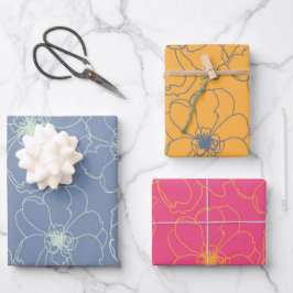 Dansende bloemen inpakpapier vel