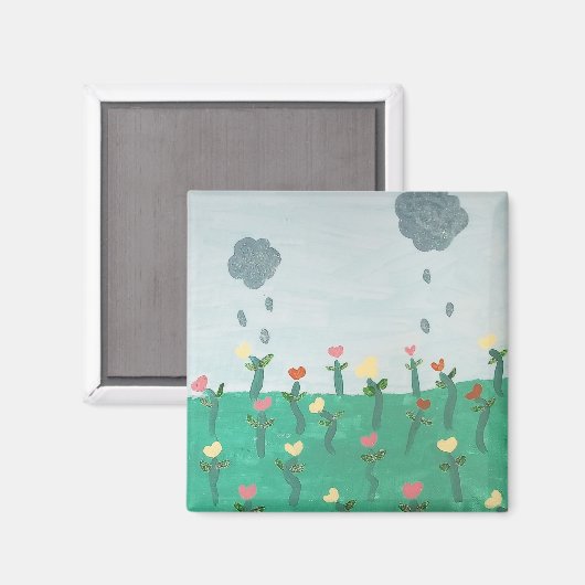 Dansende bloemen magneet (Voorkant / Achterkant)