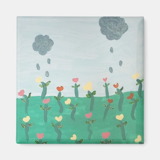 Dansende bloemen magneet (Voorkant)