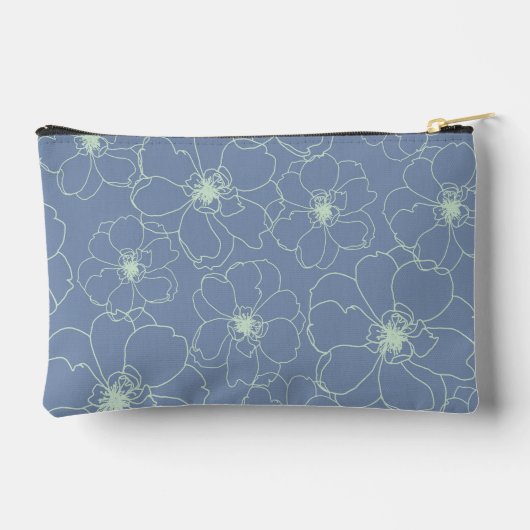 Dansende bloemen op blauw etui (Achterkant)