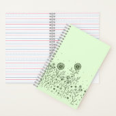 Dansende bloemen op een weide, lichtgroen notitieboek (Binnen)