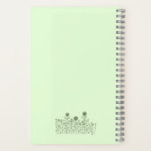 Dansende bloemen op een weide, lichtgroen notitieboek (Achterkant)