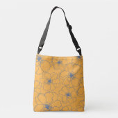 Dansende bloemen op geel Sinaasappel Crossbody Tas (Achterkant)