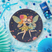 Dansende Bloemfeeën1 Gouden Glitter Papieren Borde Bordje (Feest)