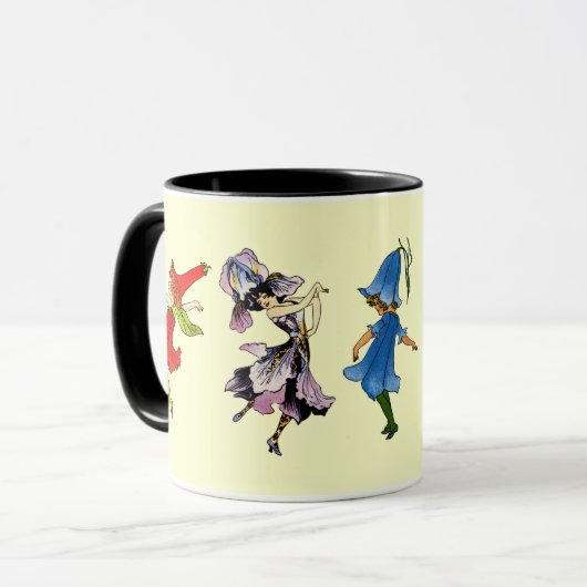 Dansende Bloemkinderen Mok (Voorkant links)