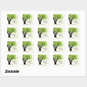 Dansende Blooms Tree Vierkante Sticker (Vel)
