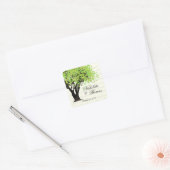 Dansende Blooms Tree Vierkante Sticker (Envelop)