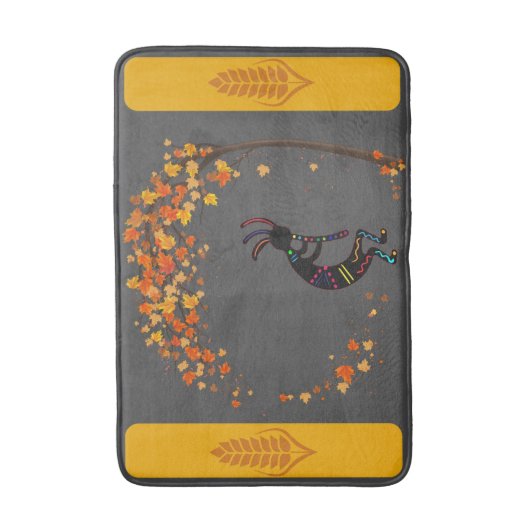 Dansende boomval laat fluit Kokopelli achter Badmat (Voorkant Verticaal)