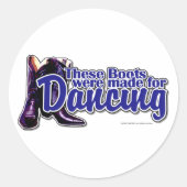 Dansende Boots Ronde Sticker (Voorkant)