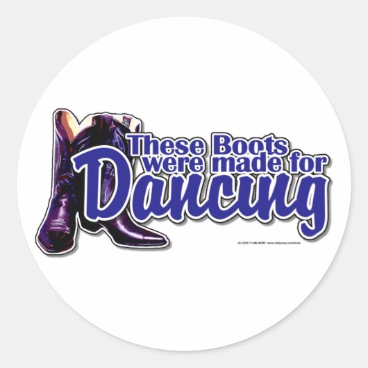 Dansende Boots Ronde Sticker (Voorkant)
