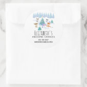 Dansende bosdieren Kerst Waterverf Biz Ronde Sticker (Tas)