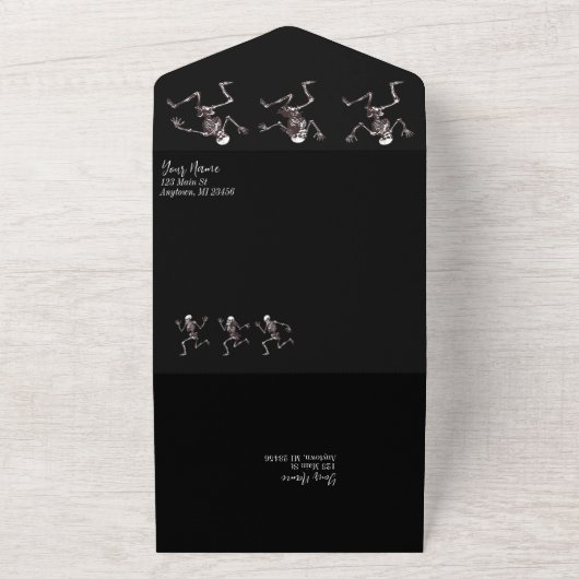 Dansende Botten All In One Uitnodiging (Buitenkant)