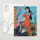 Dansende briefkaarten Nymph en Poet (Voorkant / Achterkant)