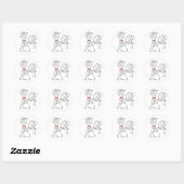 Dansende bruid & bruidegom zwart-wit bruiloft ronde sticker (Vel)