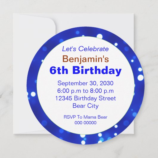 Dansende bruin Beer 6e verjaardag van de uitnodigi Kaart (Achterkant)