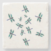 Dansende Bugs Blue Dragonfly Stenen Onderzetter (Voorkant)