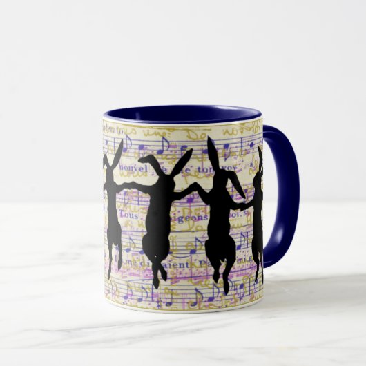 Dansende Bunnies Coffee-Mok Mok (Voorkant rechts)