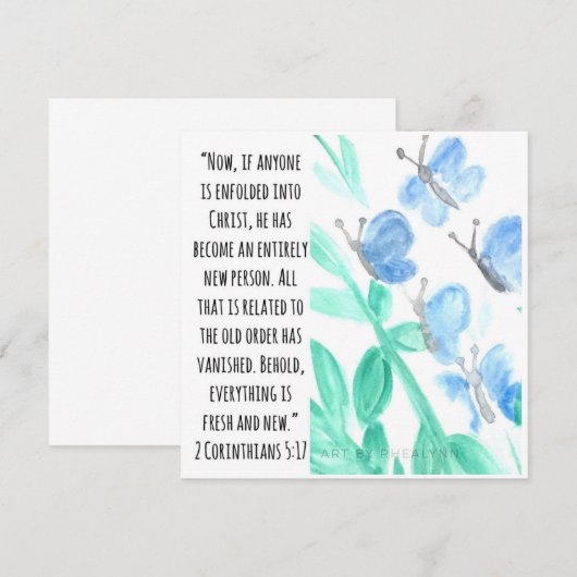 Dansende Butterflies Bedankkaart (Voorkant / Achterkant)