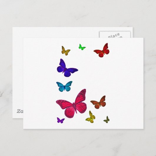 Dansende Butterflies Briefkaart (Voorkant / Achterkant)