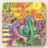 Dansende cactus bier onderzetter (Voorkant)