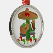 Dansende Cactus met Guitar Fiesta Metalen Ornament (Rechts)