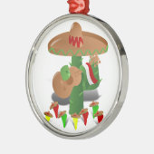 Dansende Cactus met Guitar Fiesta Metalen Ornament (Links)