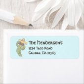 Dansende Cactus met Mustache in Sombrero Etiket (Insitu)