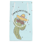 Dansende Cactus met Mustache in Sombrero Klein Cadeauzakje (Voorkant)