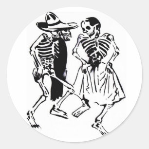 Dansende Calaveras Ronde Sticker