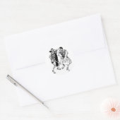 Dansende Calaveras Ronde Sticker (Envelop)