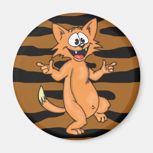 Dansende Cartoon Cat Magneet (Voorkant)