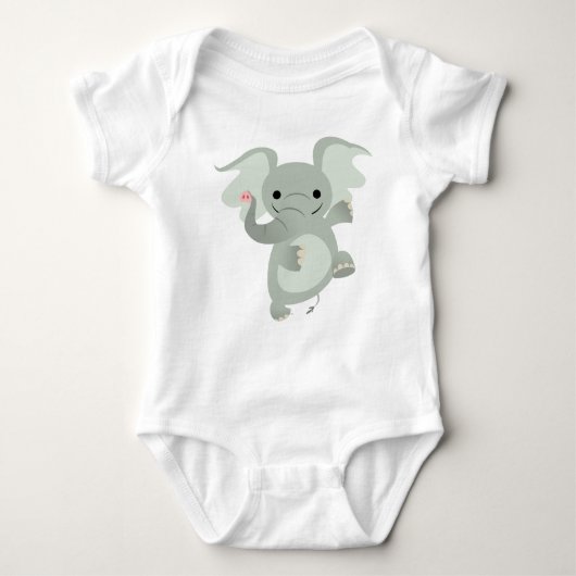 Dansende Cartoon Elephant Baby Apparel Romper (Voorkant)