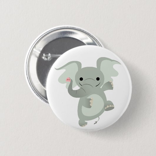 Dansende Cartoon Elephant Button Badge (Voorkant /achterkant)