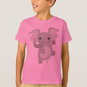 Dansende Cartoon Elephant Children T-Shirt