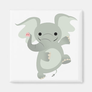 Dansende Cartoon Elephant Magnet