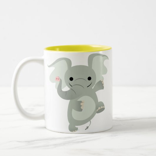 Dansende Cartoon Elephant Mok (Links)