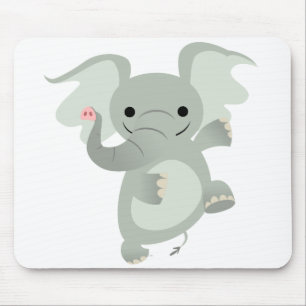 Dansende Cartoon Elephant Mousepad Muismat