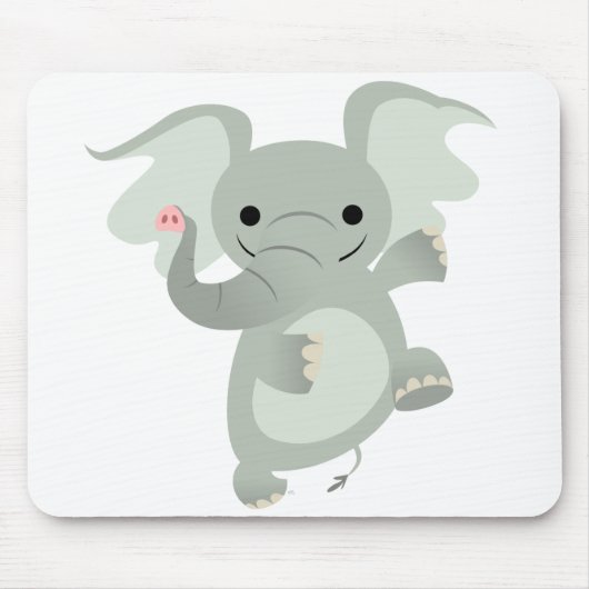 Dansende Cartoon Elephant Mousepad Muismat (Voorkant)