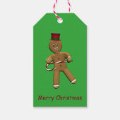 Dansende Cartoon Gingerbread Man Cadeaulabel (Voorkant)