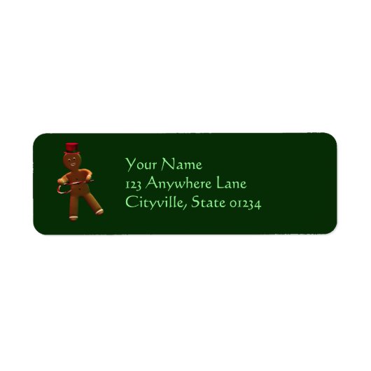 Dansende Cartoon Gingerbread Man Etiket (Voorkant)