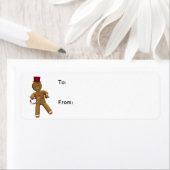 Dansende Cartoon Gingerbread Man Gift Labels (Insitu)