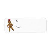 Dansende Cartoon Gingerbread Man Gift Labels (Voorkant)