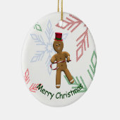 Dansende Cartoon Gingerbread Man Keramisch Ornament (Rechts)