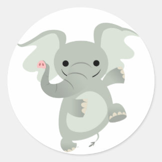 Dansende Cartoon Olifant Sticker